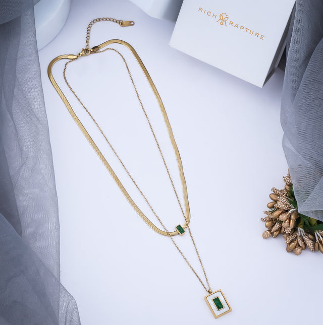 Marble and Green Emerald Gold Geometric Combo