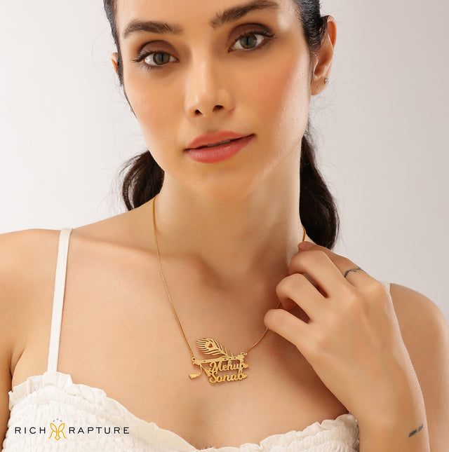 MorpankhĀ Couple NameĀ Necklace