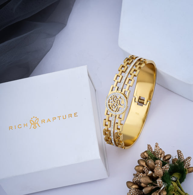 Tree of Life Handcuffs Gold-Plated Bracelet