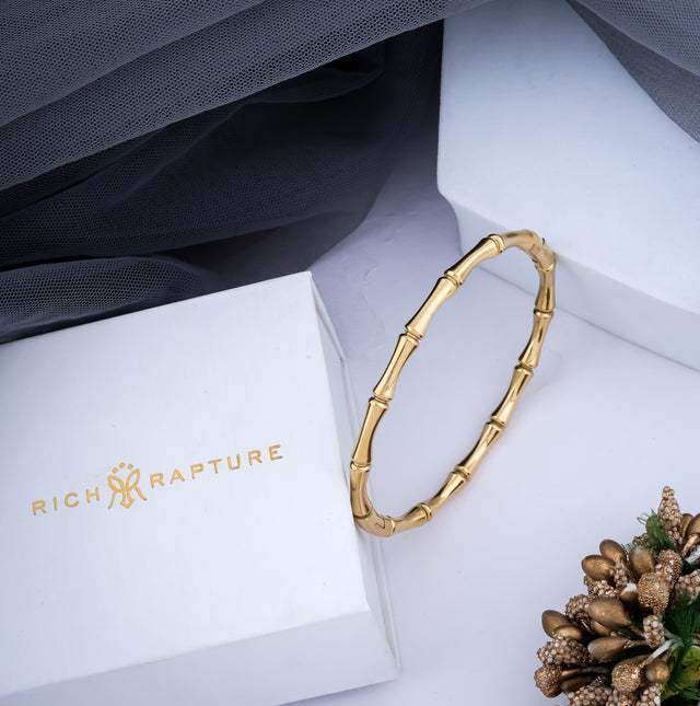 Bamboo Charm Gold-Plated Bracelet