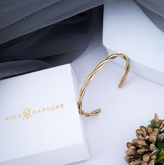 Twisted Elegance Gold-Plated Bracelet