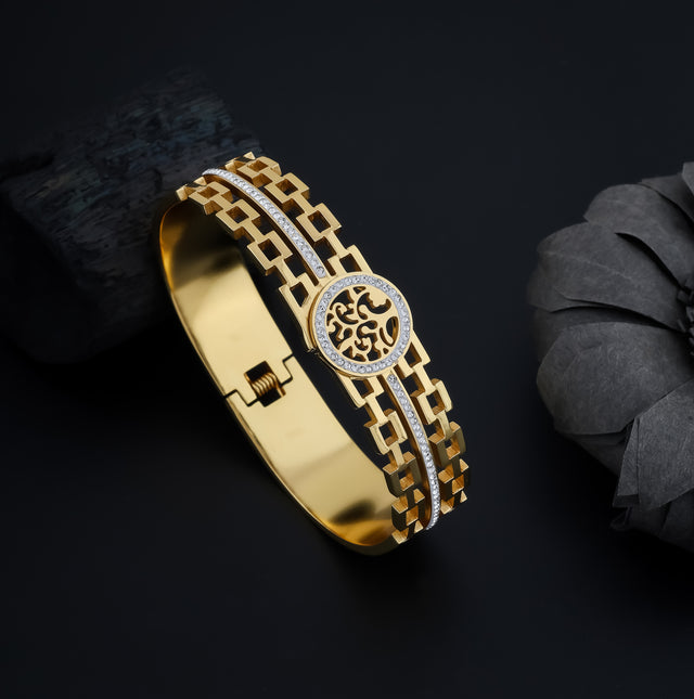 Tree of Life Handcuffs Gold-Plated Bracelet