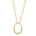 Aura Crystal Carabiner Oval Link Chain Necklace