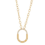 Aura Crystal Carabiner Oval Link Chain Necklace