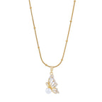 Luxe Crystal Butterfly Wing Pendant Chain