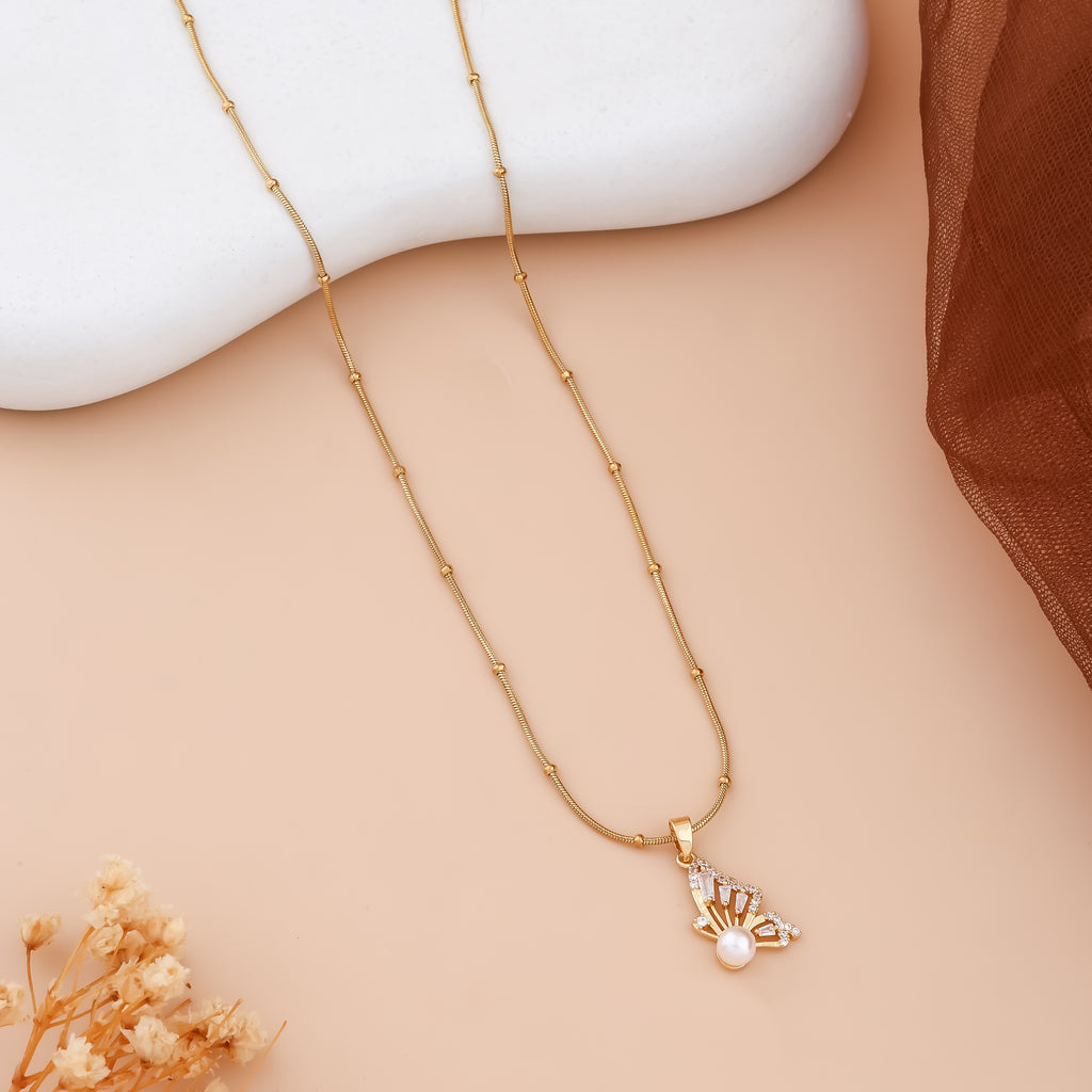 Luxe Crystal Butterfly Wing Pendant Chain