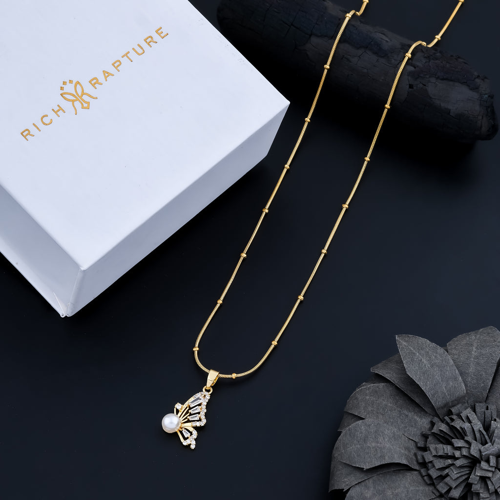 Luxe Crystal Butterfly Wing Pendant Chain