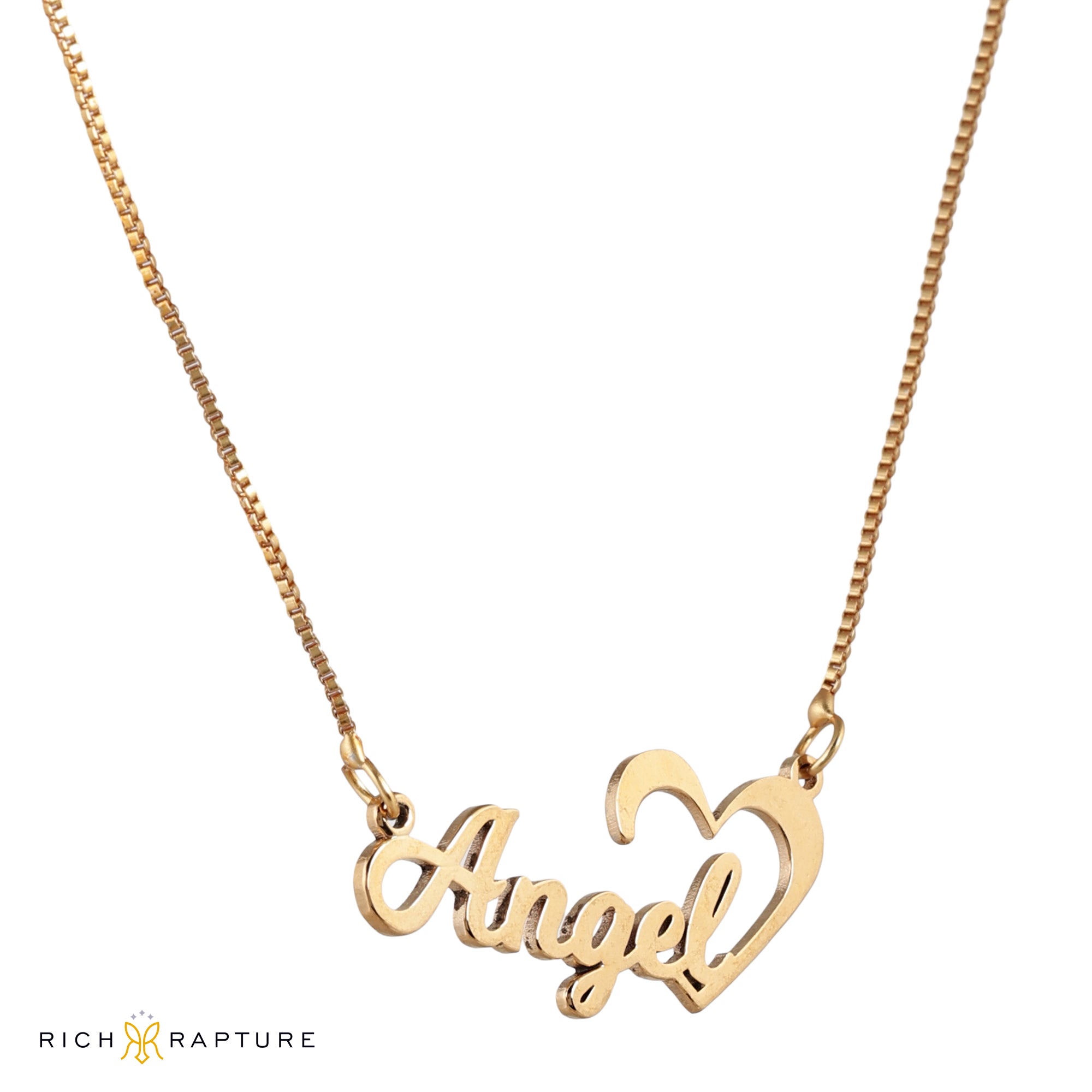 Embrace Heart name necklace