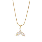 Ocean Flora Mermaid Tail Pendant Necklace