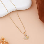 Sparkle Monarch Full CZ Butterfly Necklace