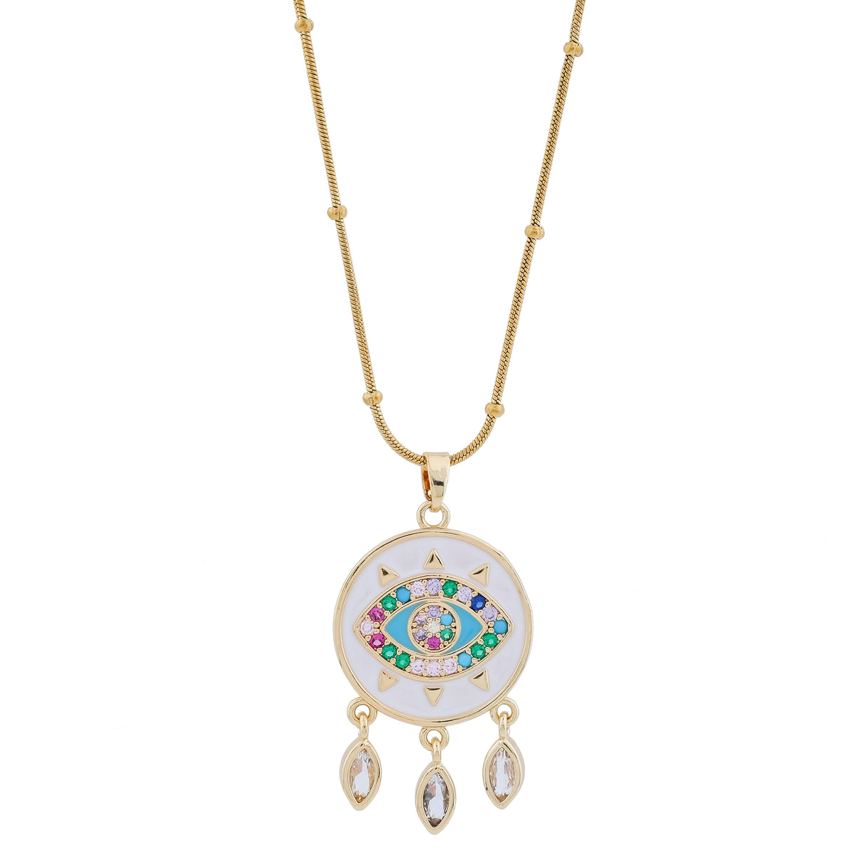 Mystic Evil Eye Chandelier Drop Necklace