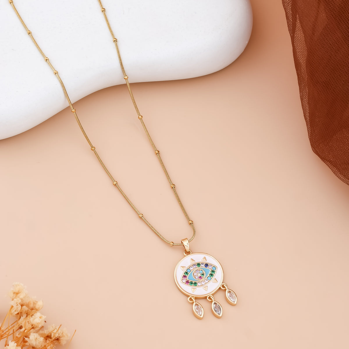 Mystic Evil Eye Chandelier Drop Necklace