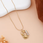 Floral Bloom Baguette Crystal Medallion Necklace