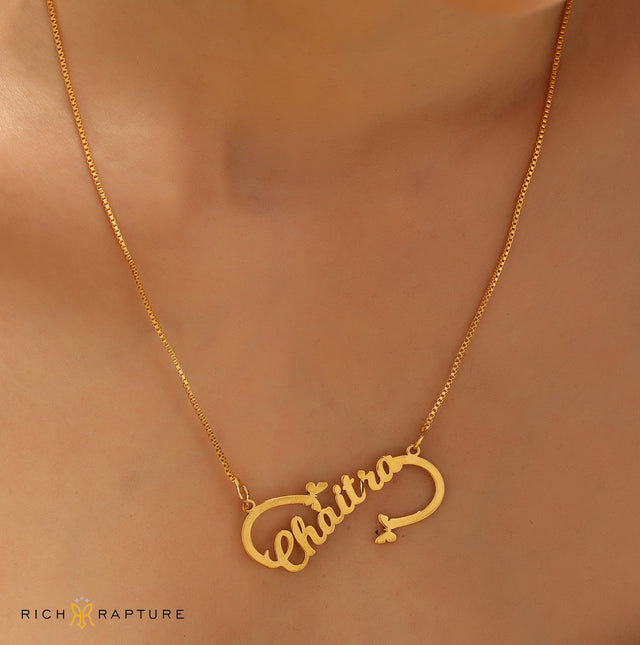 Infinity Butterfly name necklace