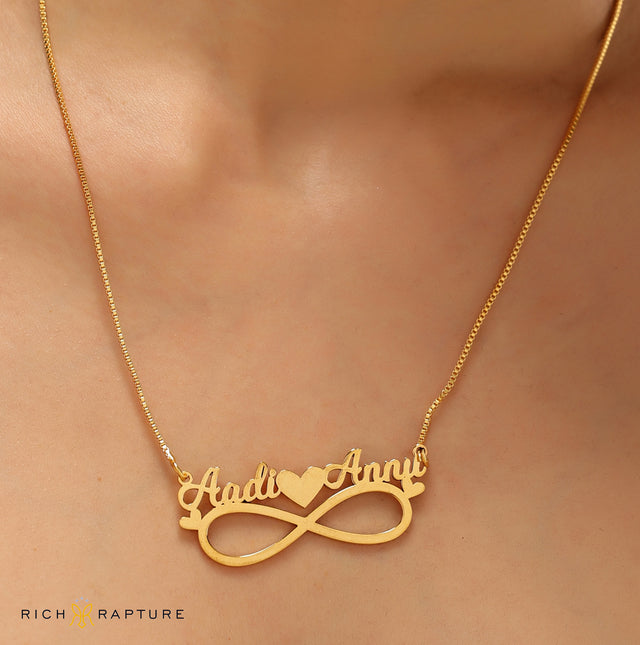 Infinity Couple Name Necklace