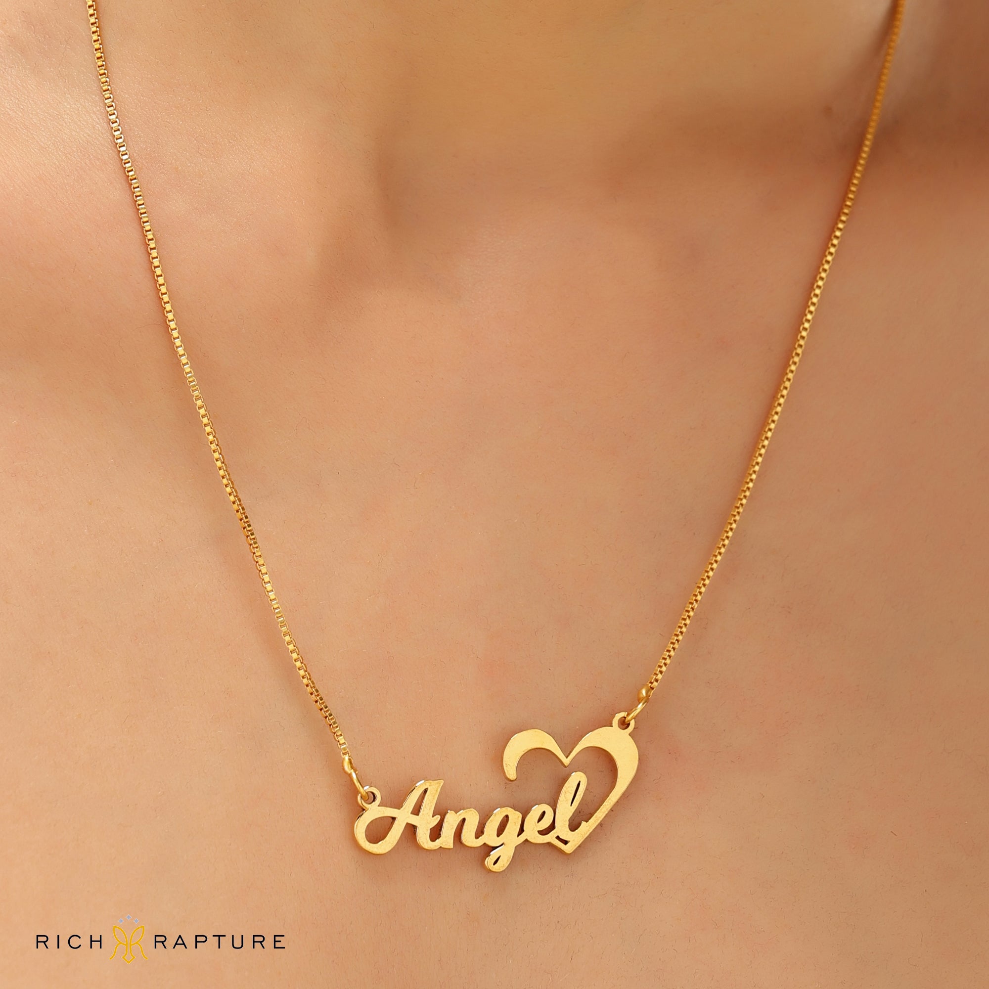 Embrace Heart name necklace