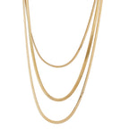 Luxe Triple Layered Herringbone Snake Chain Necklace