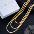 Luxe Triple Layered Herringbone Snake Chain Necklace