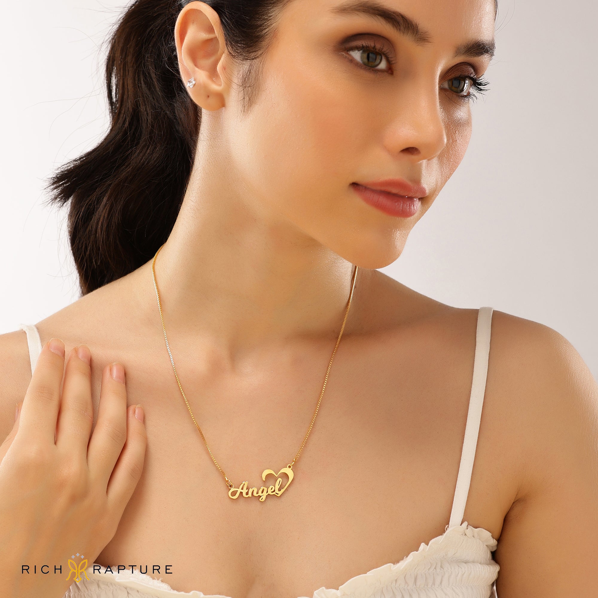 Embrace Heart name necklace