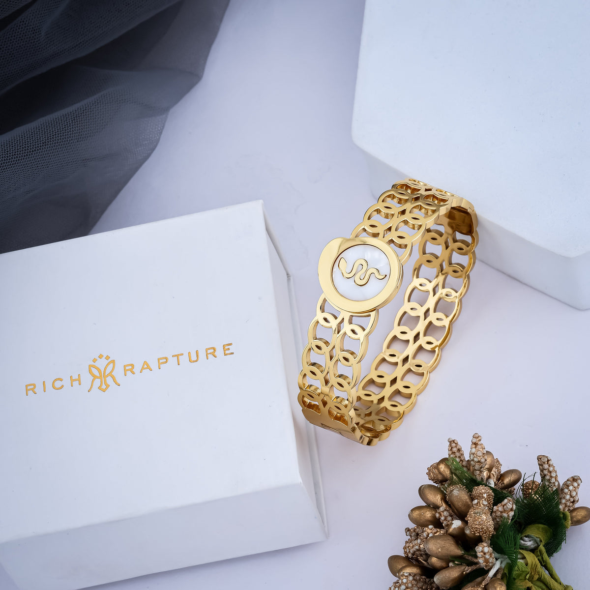 Serpent Embrace Gold-Plated Bracelet
