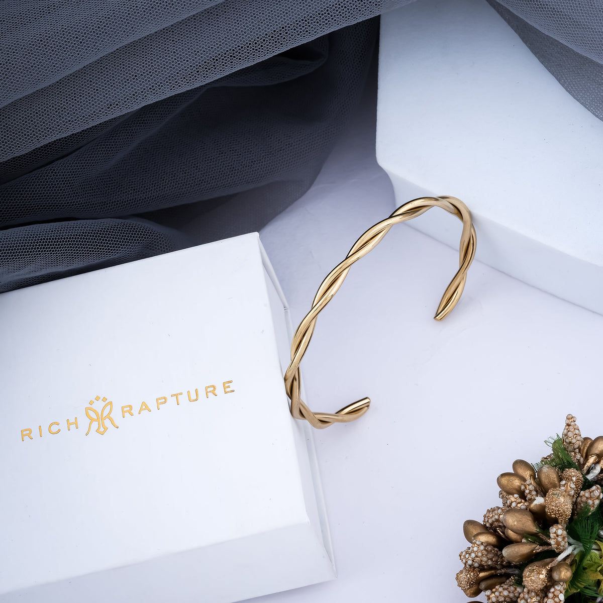 Twisted Elegance Gold-Plated Bracelet