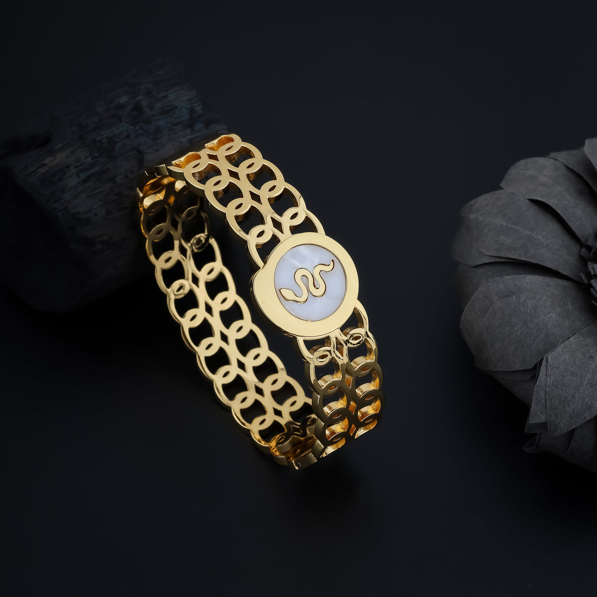 Serpent Embrace Gold-Plated Bracelet