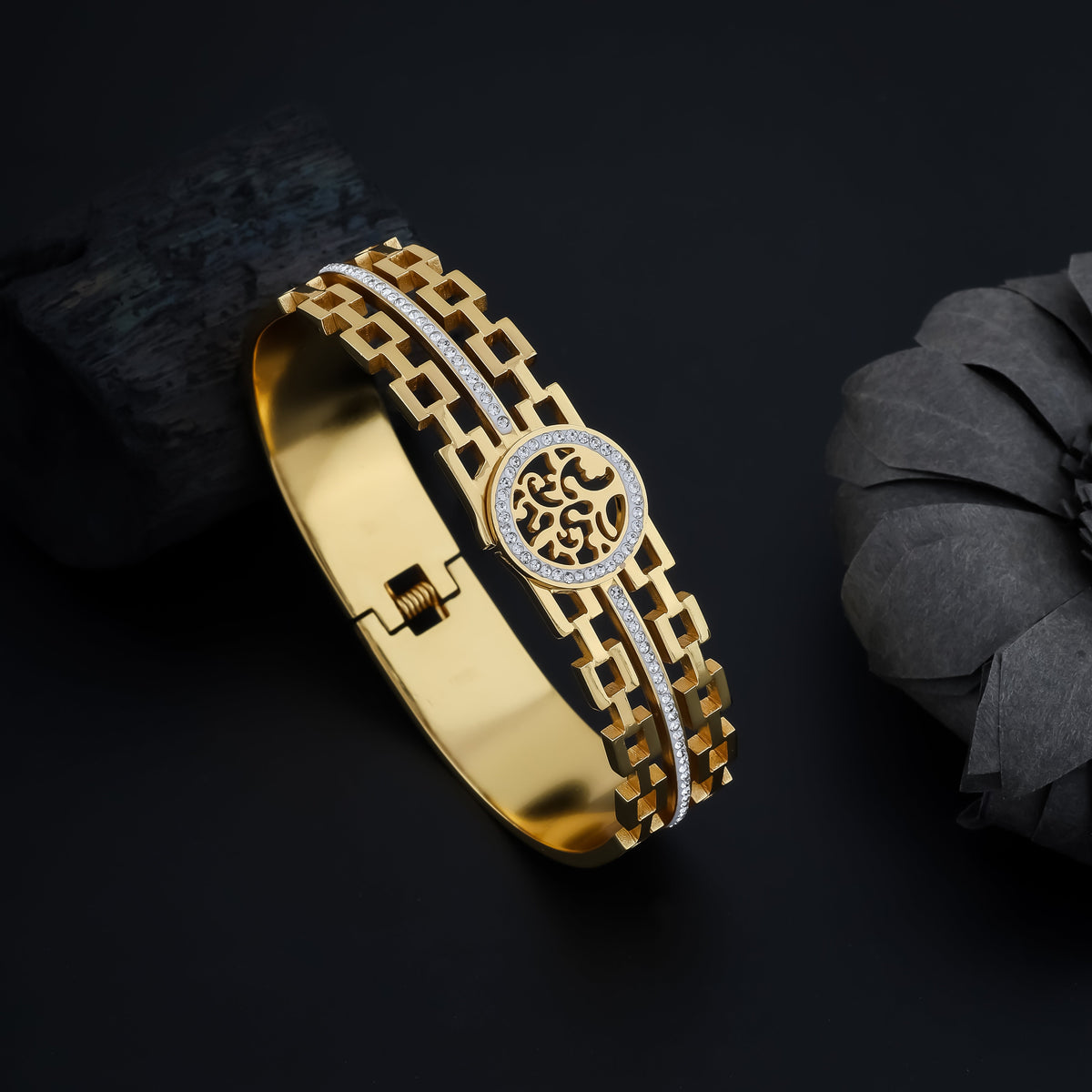Tree of Life Handcuffs Gold-Plated Bracelet
