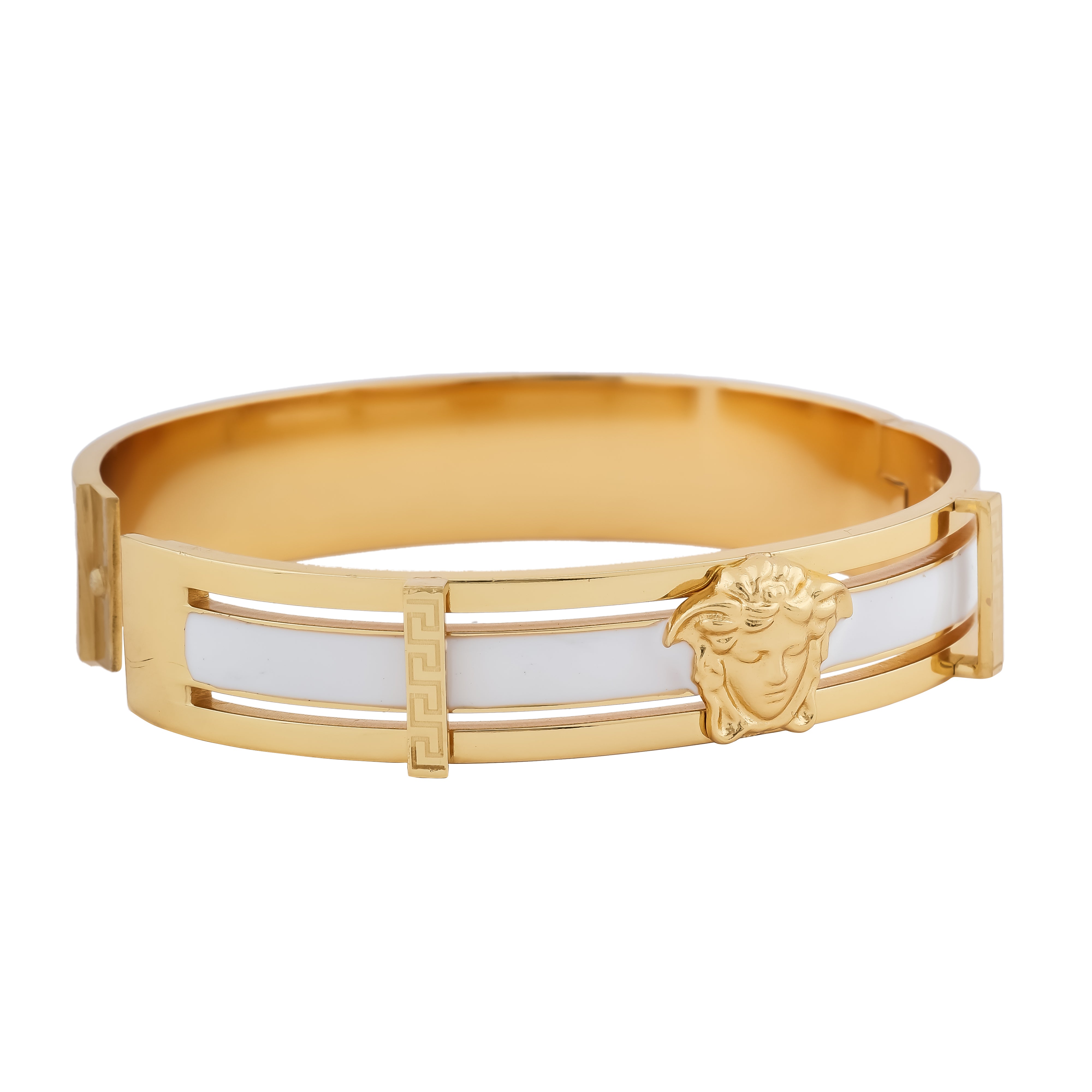 Medusa Head Emblem Gold-Plated Bracelet