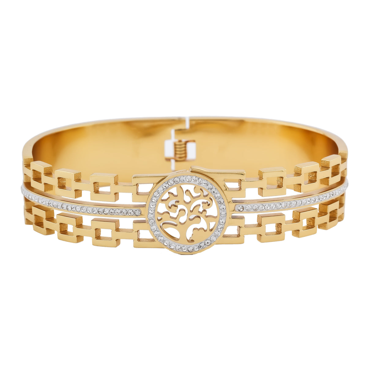 Tree of Life Handcuffs Gold-Plated Bracelet